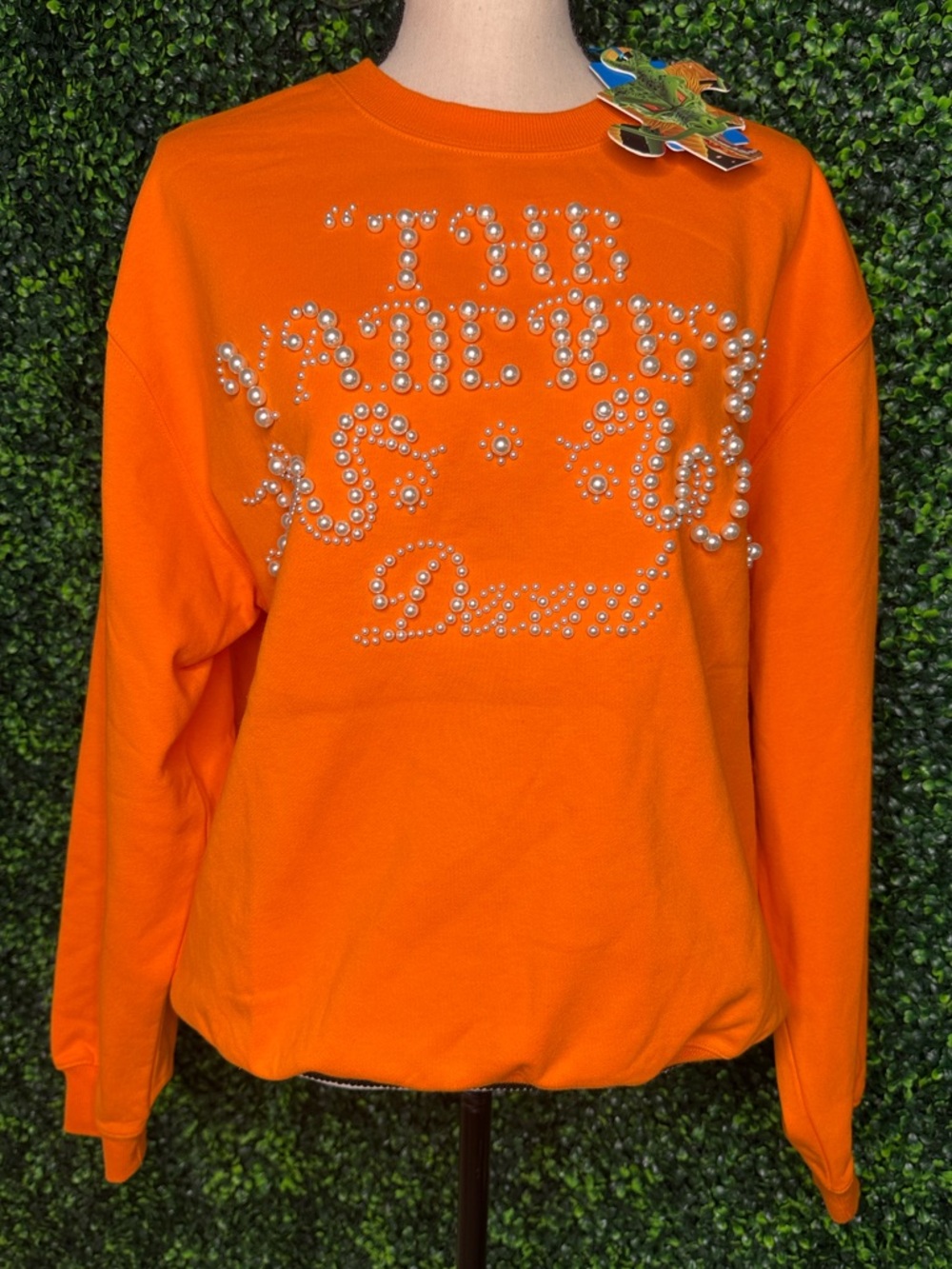 YADcrew Pearl Text Snake Shadow Sweatshirt Orange NWT Streetwear Size S